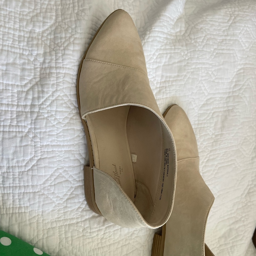 White Half Open Flats/Loafers